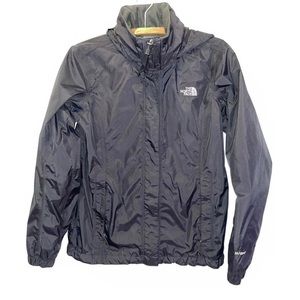 North Face Womens Medium Black Rain Jacket Raincoat Waterproof Hiking Coat Shell